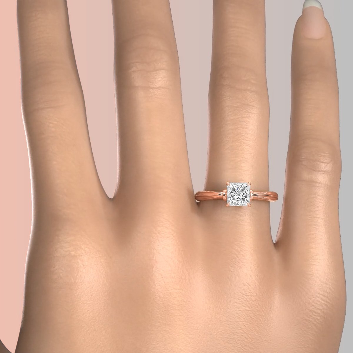 4.2g Ridged Solitaire Prong Set Lab Grown Diamond Engagement Ring IGI Certified 2.6mm 1.00 Ctw.